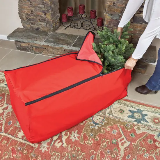 Simple Living Expandable Rolling Christmas Tree Bag For Trees 6-9ft Red {3}