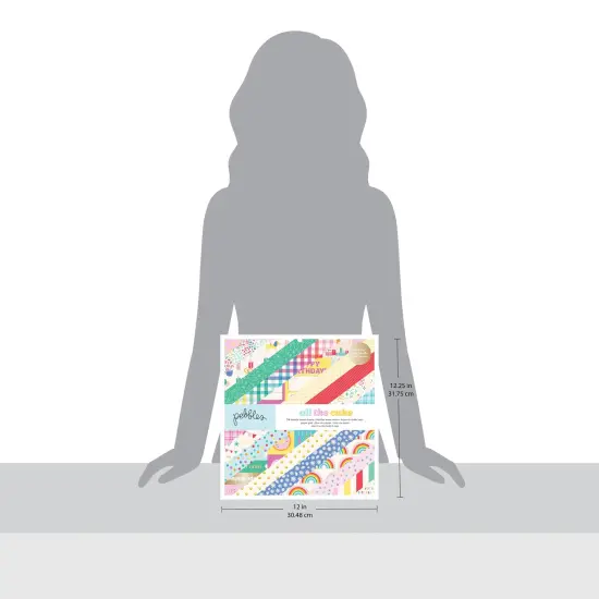 Pebbles All The Cake Double-Sided Paper Pad 12"X12" 24/Pkg-With Gold Foil {4}