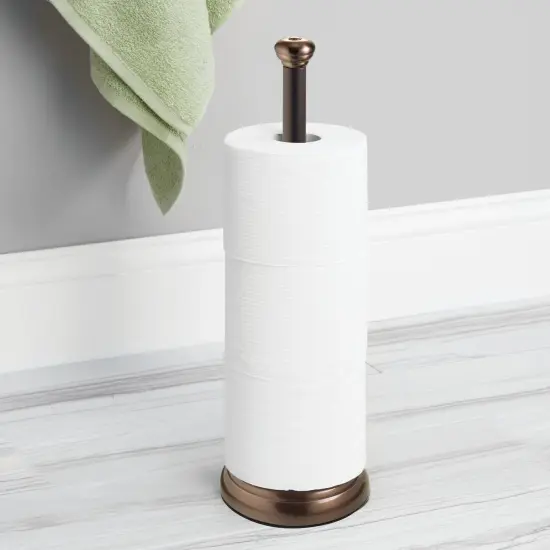 mDesign Metal Free-Standing Toilet Paper Holder {2}