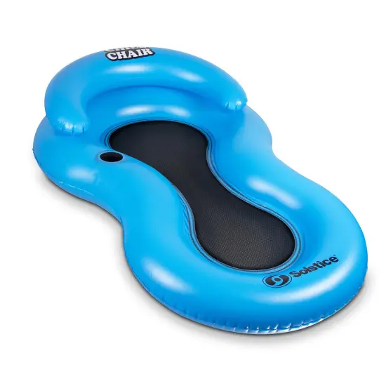 Swim Central Inflatable Chill Swimming Pool Floating Lounge Chair - 61" - Blue {4}
