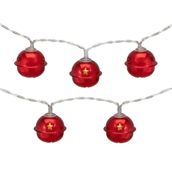 Northlight LED Christmas Bells Fairy Lights - 5.5' - Clear Wire - Red - 10ct {1}