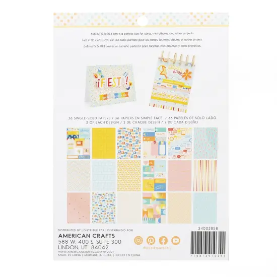 American Crafts Single-Sided Paper Pad 6"X8" 36/Pkg-Obed Marshall Especial {2}