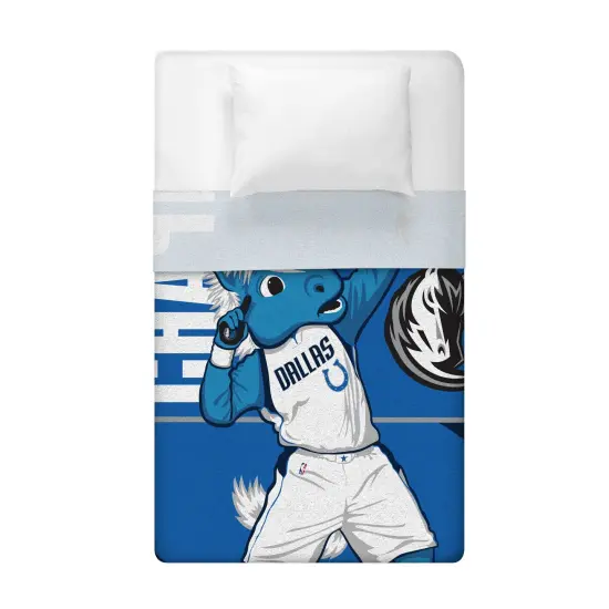 Sleep Squad Dallas Mavericks Champ Mascot 60&rdquo; x 80&rdquo; Raschel Plush Basketball Blanket {3}