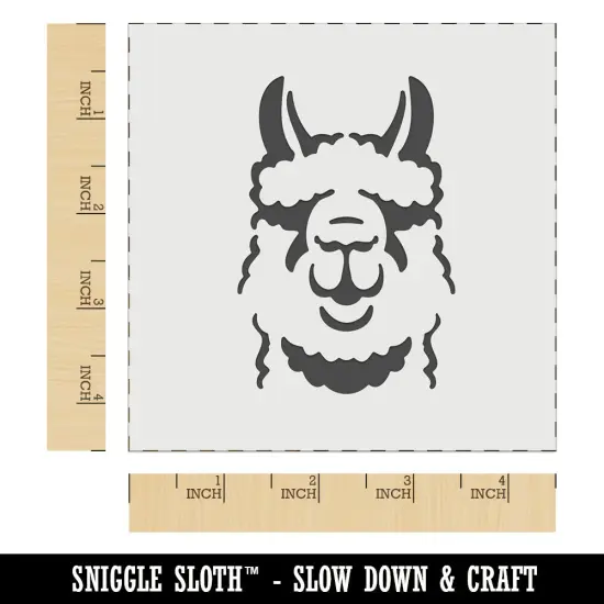 Fluffy Wooly Llama Head Wall Cookie DIY Craft Reusable Stencil {6}