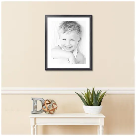 ArtToFrames 21x25" Matted Picture Frame with 17x21" Single Mat Photo Opening Framed in 1.25" Black and 2" Mat (FWM-4083-21x25) {2}