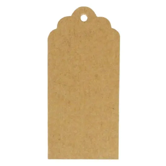 Wrapables 50 Gift Tags/Kraft Hang Tags with Free Cut Strings for Gifts, Crafts & Price Tags White Scalloped Tag {3}