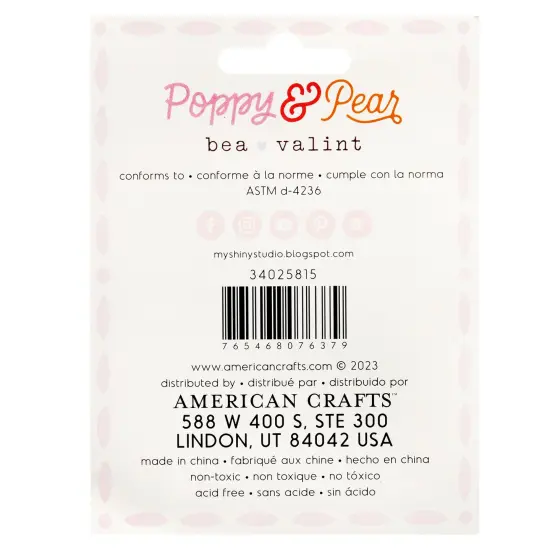 American Crafts Poppy And Pear Ink Pad-4/Pkg {4}