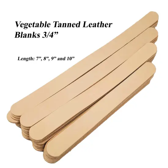 3/4" Vegetable-Tanned Leather Blanks &ndash; DIY Bracelets & Crafting Supplies 8 Packs {1}