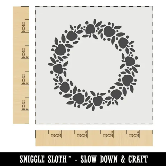 Apple Wreath Fall Wall Cookie DIY Craft Reusable Stencil {6}