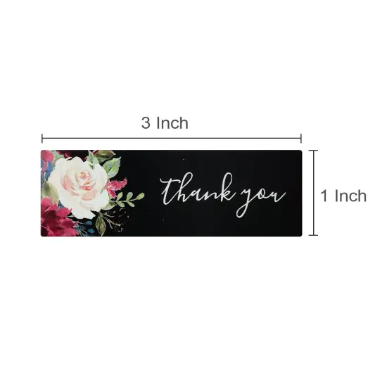 Wrapables 3" x 1" Small Business Thank You Stickers Roll, Sealing Stickers and Labels for Boxes, Envelopes, Bags, Packages Black (120 stickers) {2}