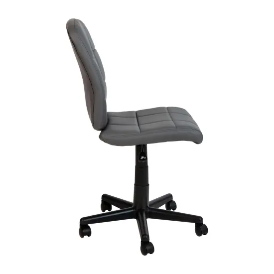 Emma and Oliver Mid-Back Quilted Vinyl Swivel Task Office Chair Gray {5}