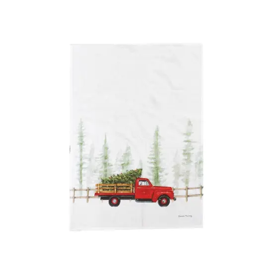 Holiday Truck Cruiser Printed Flour Sack Kitchen Towel Dishtowel {1}