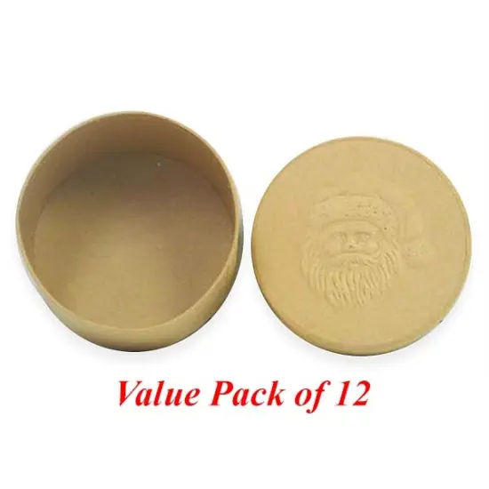 Value Pack of 12 Round Box with Santa Embossed Lid {3}