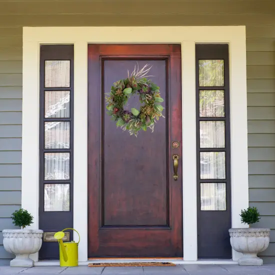 Northlight Mixed Succulent and Pomegranate Artificial Wreath, 24-Inch Green {3}