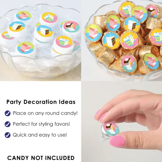 Big Dot of Happiness Cake Time - Happy Birthday Party Small Round Candy Stickers - Party Favor Labels - 324 Count {6}