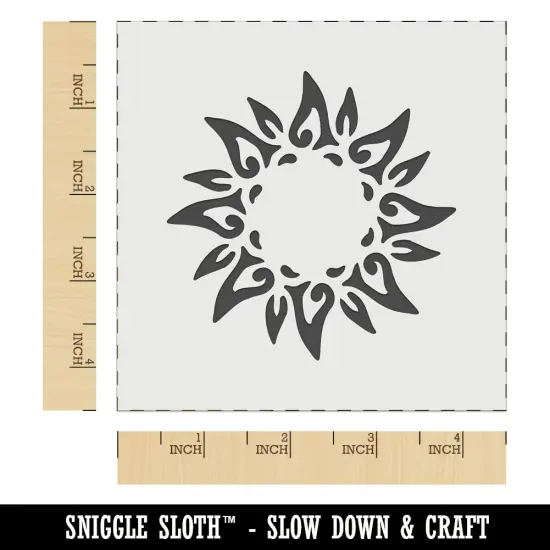 Tribal Sun Circle Star Wall Cookie DIY Craft Reusable Stencil {7}
