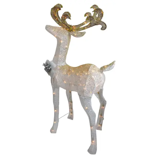Northlight Lighted Standing Buck Outdoor Christmas Decoration - 48" - Warm White Lights {6}