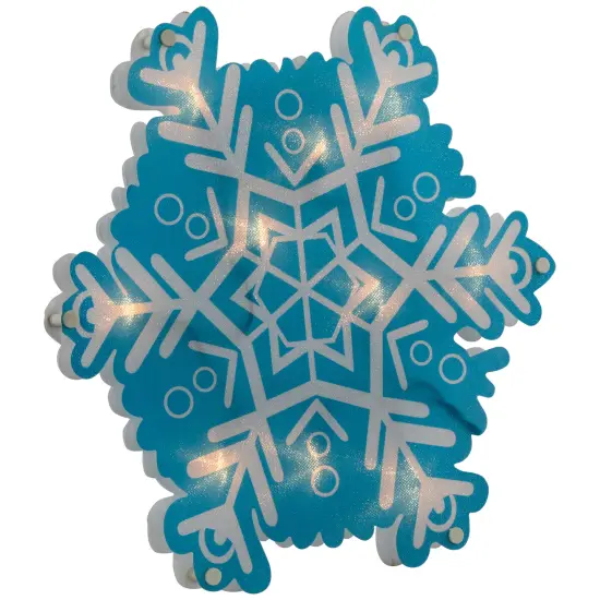 Northlight 11.75" Lighted Blue and White Snowflake Christmas Window Silhouette {5}