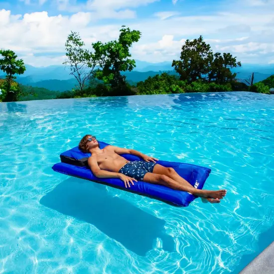 Swim Central 78" Inflatable Blue and Black Ultimate Mattress Swimming Pool Lounger {3}