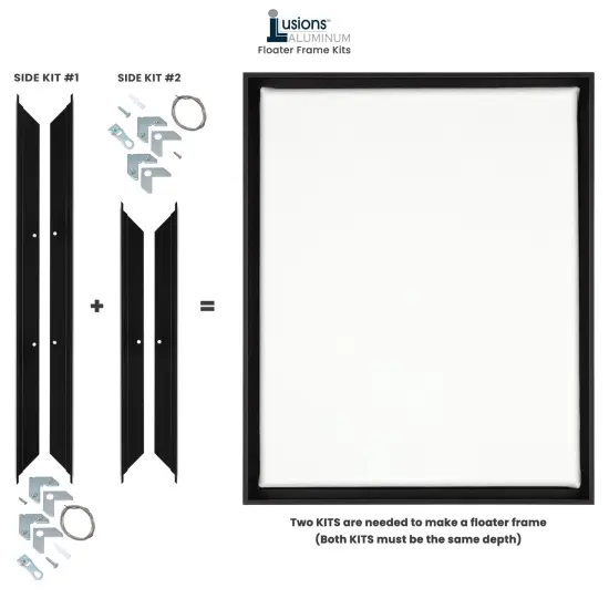 Creative Mark Illusions Metal Floating Frame Kit Pairs for Canvas - TwoSides - Metal Frame Kit for 7/8 inch Deep Canvases - For Gallery Wall, Art Panels, Modern D&eacute;cor {3}