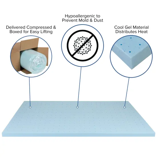 Emma and Oliver 12" Mattress & Gel Memory Foam Topper Bundle Set {4}