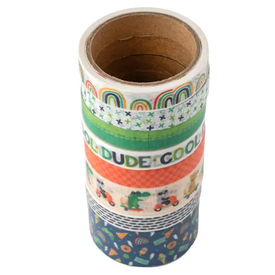 Pebbles Cool Boy Washi Tape-8/Pkg {2}