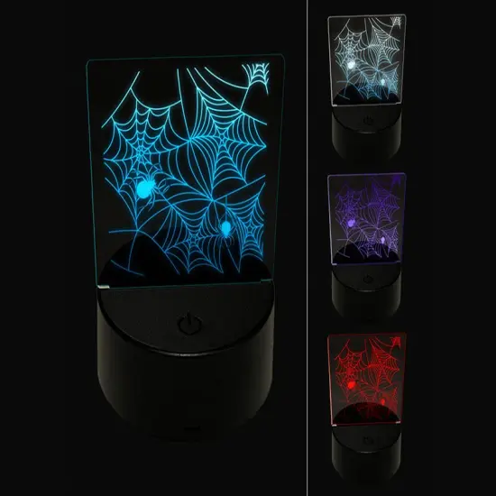 Creepy Spider Web Halloween 3D Illusion LED Night Light Sign Nightstand Desk Lamp {1}