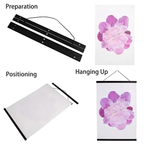 Aynoo Magnetic Poster Hanger Frame 12x18 12x16 12x24 Poster Frame 12 Inch 1Pack Wide Magnetic Poster Hanger Frame Wooden Frame Hanger for Photo Pictures Canvas Posters Maps {6}