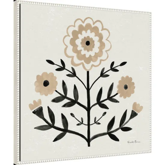 Garden Folk I Brown by Farida Zaman Framed Canvas Wall Art {3}