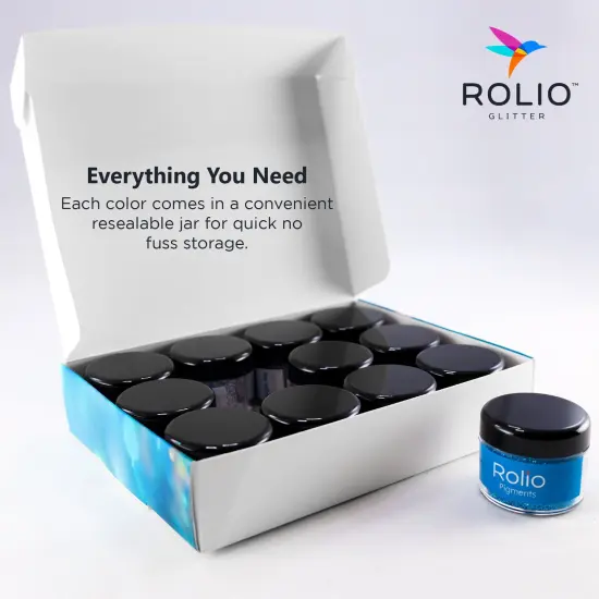 Rolio - Holographic Glitter Vibrant Set - 12 Colors, 15g Jars {6}
