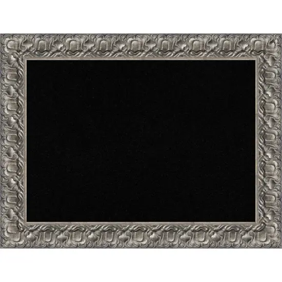 Silver Luxor Wood Framed Corkboard, Black Cork {1}