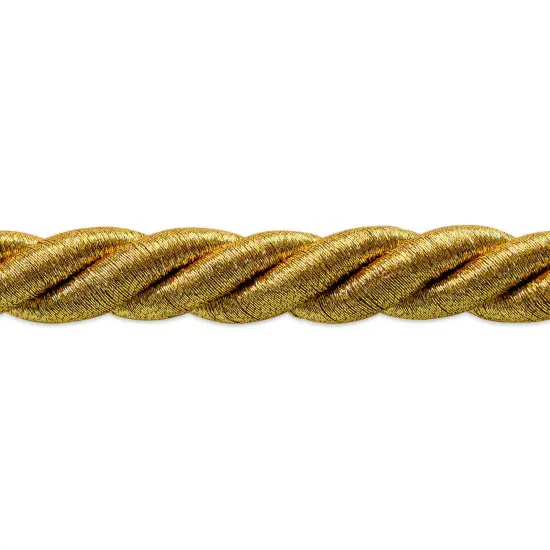 10 yards of Holly 3/8" Metallic Twisted Cord Trim | 10 yard cut Metallic Gold {1}