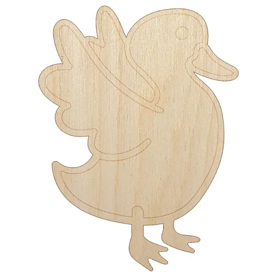 Delightful Duck Flapping Wings Unfinished Wood Shape Piece Cutout for DIY Craft Projects {7}