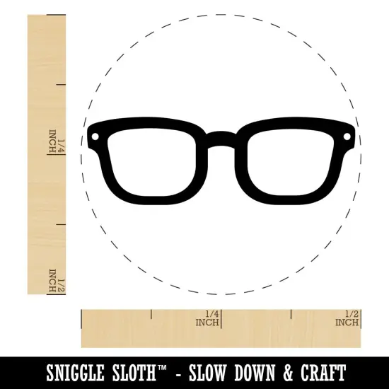 Thick Framed Glasses Geek Hipster Self-Inking Rubber Stamp for Stamping Crafting Planners Yellow {1}