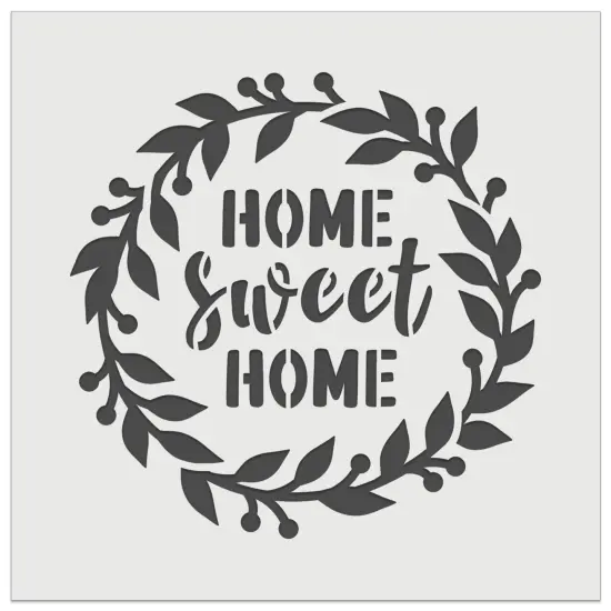 Home Sweet Home Wreath Wall Cookie DIY Craft Reusable Stencil {7}