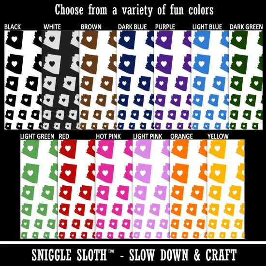 Arizona State with Heart Temporary Tattoo Water Resistant Fake Body Art Set Collection Light Blue {2}