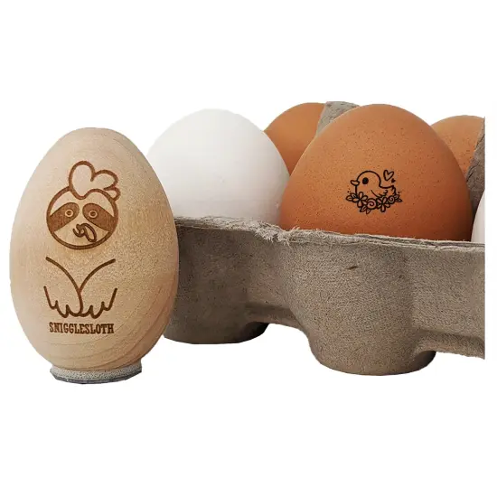 Adorably Kawaii Duck in Flower Nest Chicken Egg Rubber Stamp {7}