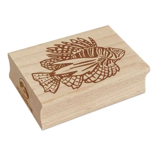 Striped Regal Lionfish Rectangle Rubber Stamp for Stamping Crafting {7}