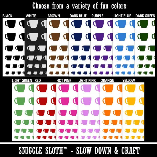 Coffee Mug Cup Solid Temporary Tattoo Water Resistant Fake Body Art Set Collection Hot Pink {2}