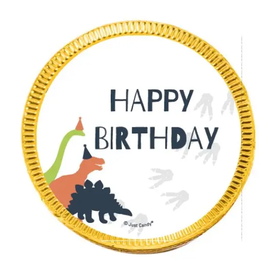 84ct Dinosaur Kid's Birthday Candy Party Favors Chocolate Coins (84 Count) - Gold Foil - By Just Candy {3}
