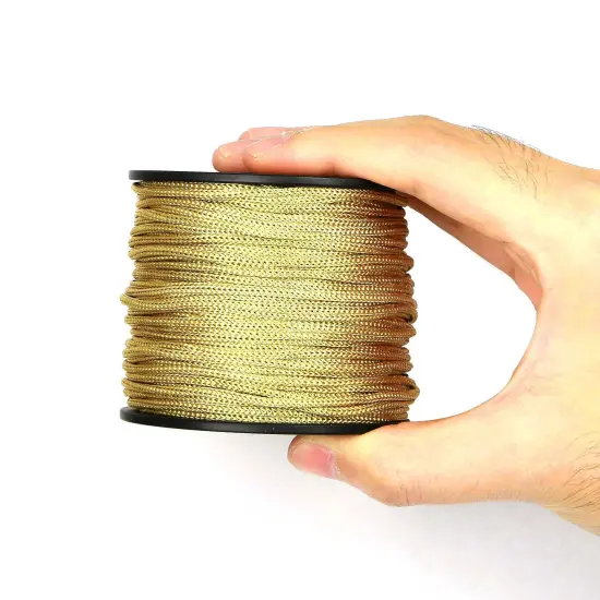 2mm 50 Yards Braided Lift Shade Cord for Necklace Bracelet String Cord, Blind Shade, Trim and Shoelaces (Gold) {1}