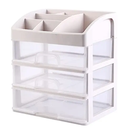 Makeup Organizer with 3 Drawers, Cosmetic Display Cases, Makeup Storage Box (3 Drawers) {6}