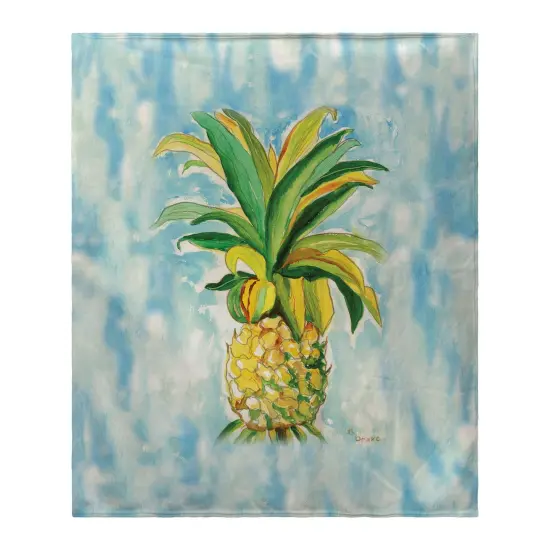 Betsy Drake Pineapple Fleece Blanket Multicolor {1}