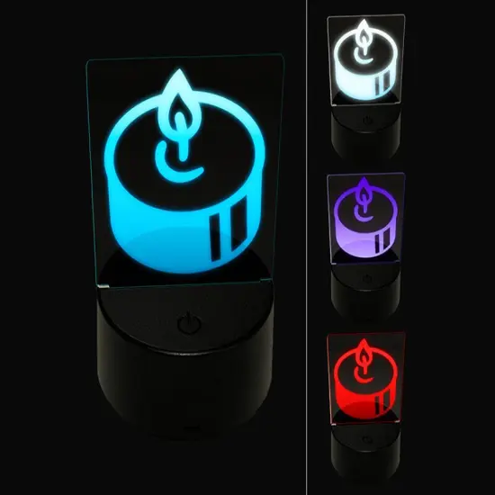 Tea Candle Light 3D Illusion LED Night Light Sign Nightstand Desk Lamp {1}