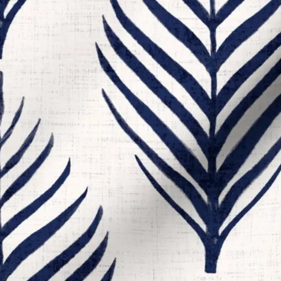 Various Fabrics by the Yard or Fat Quarter Navy Blue Floral Botanical Palm Tropical Island Dark Coastal Southern Leaf Silhouette Large Scale Custom Printed Fabric by Spoonflower {7}