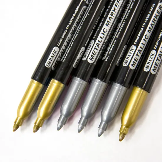 BAZIC Silver & Gold Metallic Markers (2/Pack) {2}