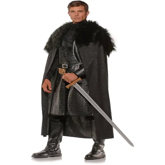 King Of Thrones Renaissance Cape With Black Fur Shawl Costume Accessory {1}
