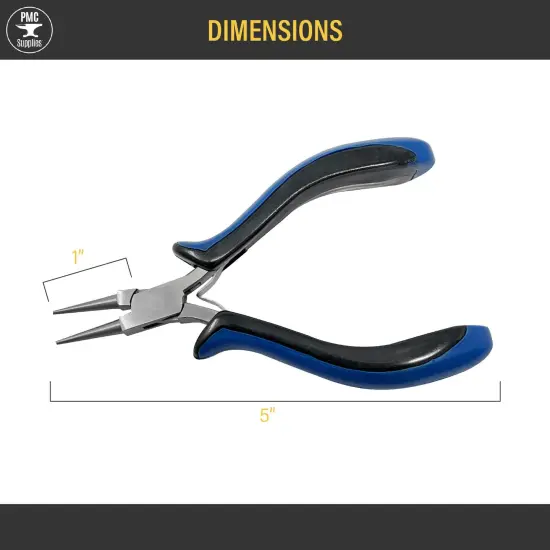 5" 4 Piece Ecco Ergonomic Plier Set with Flat Round Chain Nose Side Cutters Jewelry Making Tool Kit with Pouch {5}