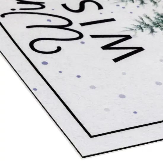 Northlight Pine Trees "Winter Wishes" Christmas Doormat 29" x 17" White {6}