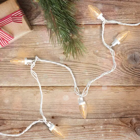 Northlight LED C7 Christmas Lights - Warm White - 16' White Wire - 25ct {7}